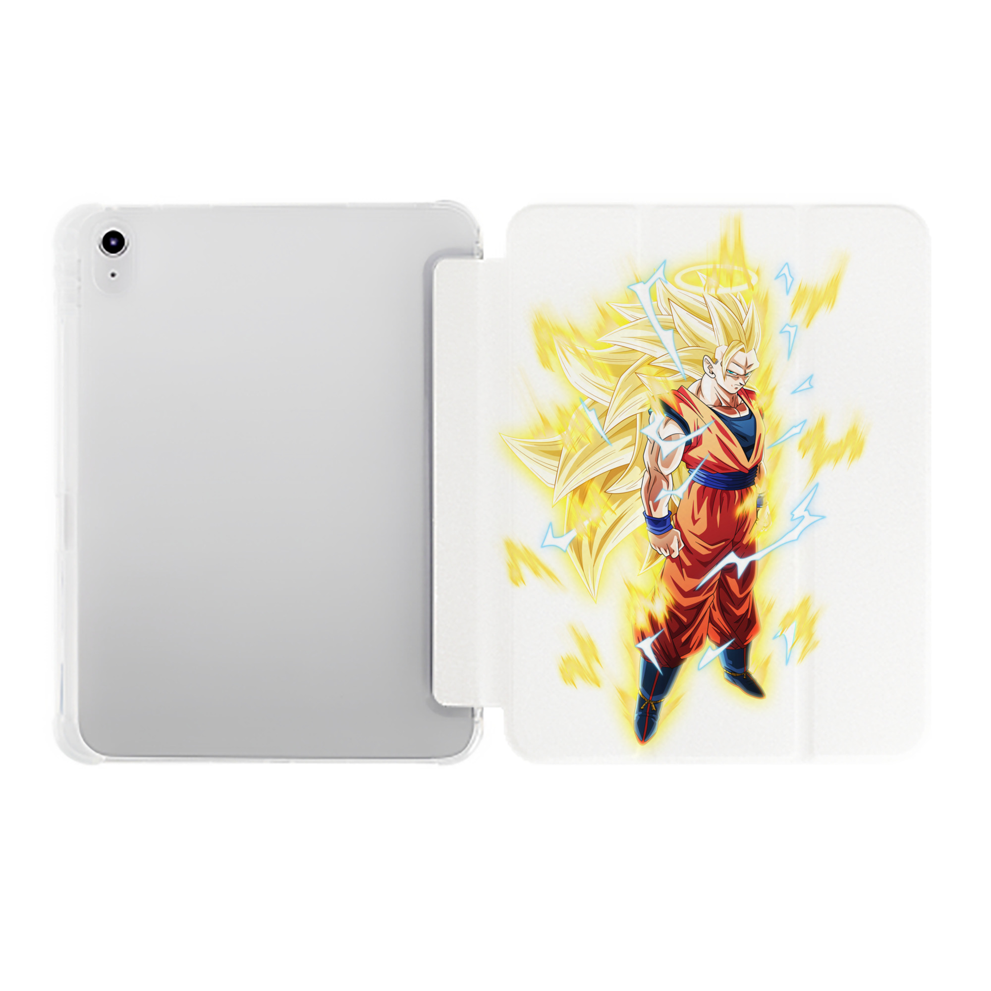 （画像用） ドラゴンボール 孫悟空（そん ごくう）Son Goku カカロット DRAGON BALL Kakarotto IPad ケース ペン収納付き 三つ折りスタンド PUレザー×シリコン 対応機種9.5/10.5/10.9インチ